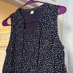 Navy and White Sleeveless Dress